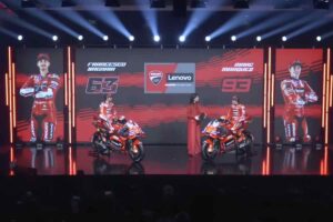 Marquez e Bagnaia alla presentazione della Ducati